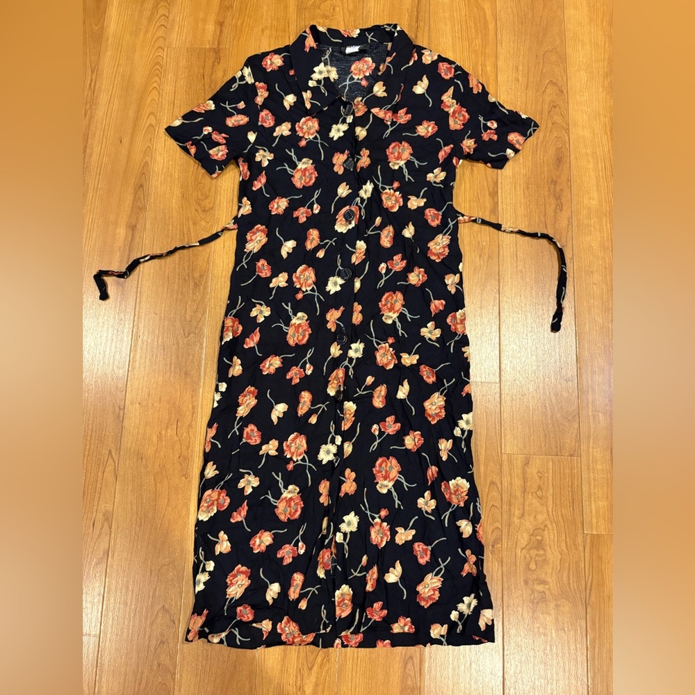Rose Collection Floral Black Maxi Dress